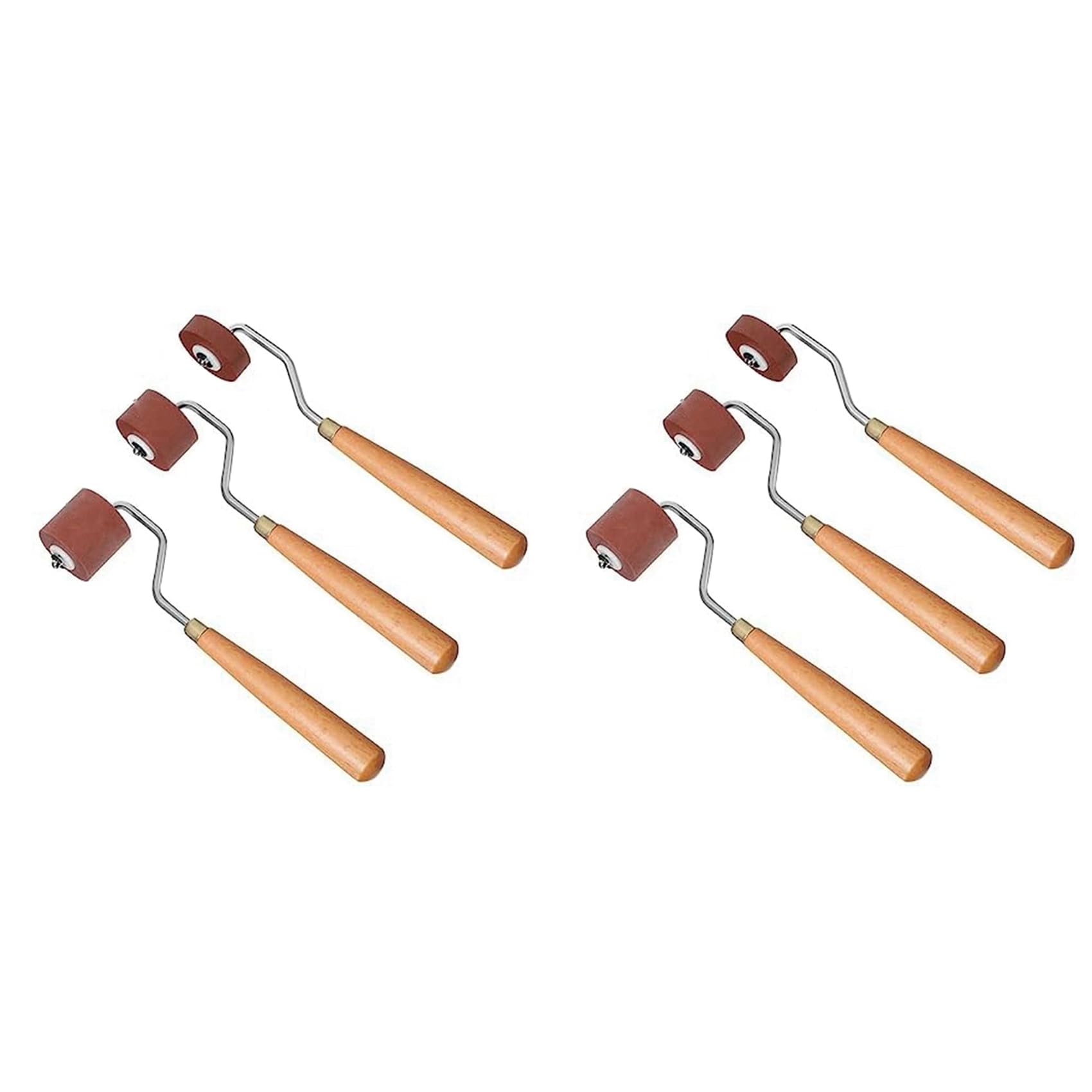 Jnchdghwa As Shown Printmaking Brayer Rubber Brayer Roller Paint Brush Ink Applicator Art Craft Oil Painting Tool For Printmaking (6Pcs)