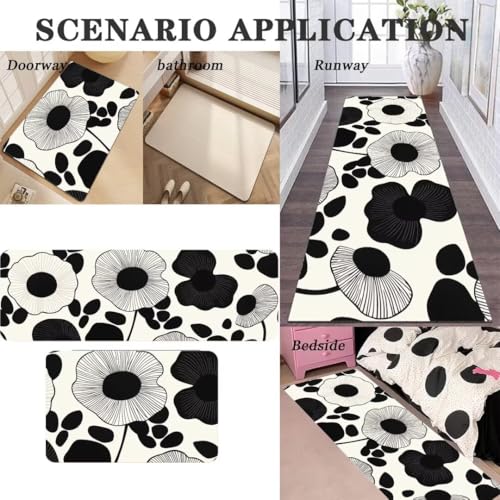 Alfombras de cocina lavables y súper absorbentes con base antideslizante para comedor, juego de 2 3