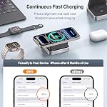 2026 Upgraded Wireless Charger 3 in 1, 15W Fast Foldable Wireless Charging Station with Light for Apple MagSafe, Compatible for iPhone 17/16/15/14/13/12 Apple Watch AirPods 3/2/Pro (20W Adapter)