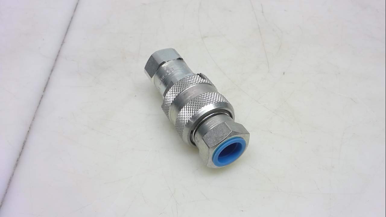 Parker Hannifin TC-371 Series TC Steel Hydraulic High Pressure Quick Coupler with Sleeve Lock, Poppet Valve, 3/8" Body Size, 3/8"-18 NPSF NPT Thread Size, 2.48" Length