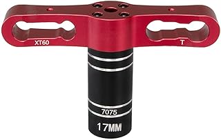 Pilipane 17mm RC Wheel Hex Sleeve Wrench, Nut Driver Wheel Hub Cross Socket Spanner Repair Installation Tools for 1:8 1/10 Scale RC Cars Tires Truck Off Road Buggy Rock Crawler (Red)