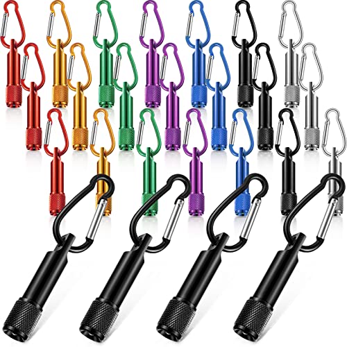 Image of CHENGU 25 Pack Mini Keychain Flashlights Bulk with Carabiner Pocket LED Handheld Flashlight for Summer Outdoor(Multi Color)
