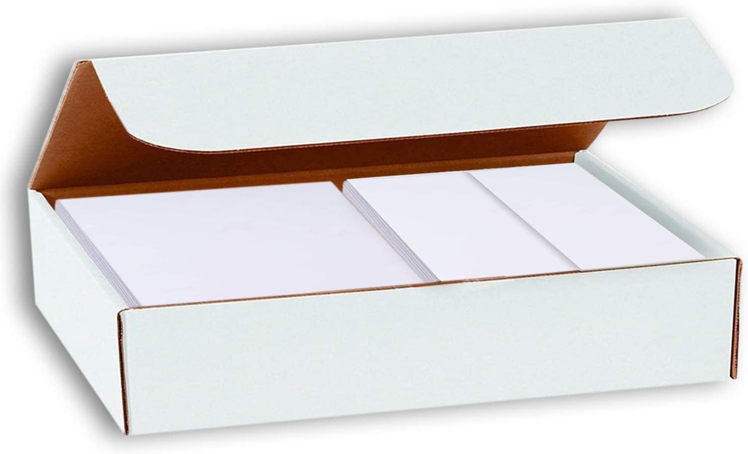 Hamilco White Cardstock Paper, Flat Cards with Envelopes – 5.5" x 8.5", 100 lb Cover, Blank Index, Postcard & Invitation Cards, 100 Pack