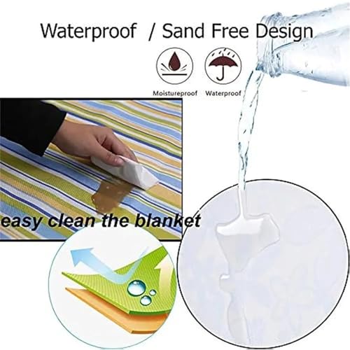 Mantas de picnic con aislamiento impermeable total para suelos húmedos y arenosos 5