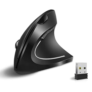 Vassink Ergonomic Mouse Rechargeable Wireless Mouse 2 4GHz Rechargeable Wireless Vertical Optical Mice with USB Receiver 6 Buttons