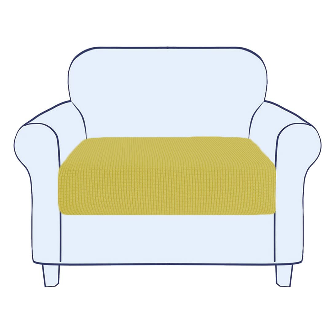 GGoty Elastic Sofa Cushion Covers,High Stretch Sofa Seat Cover,Non-Slip Couch Slipcovers Replacement for Sofa Protector (large 2 Seater(95-135cm),YellowB)