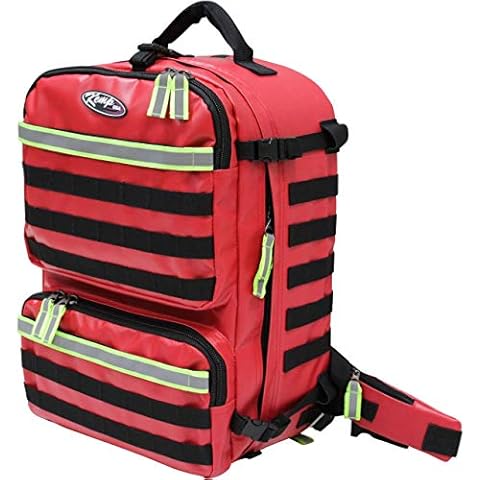 Kemp USA Tarpaulin Fluid-Resistant Rescue and Tactical EMS Bag in Red Cover