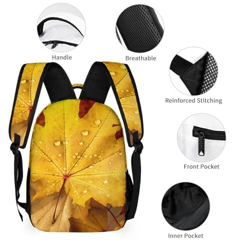 Autumn Leaves Maple Backpack Set Lightweight Bag Lunch Box Pencil Bags for Women Men Bookbags 3 in 13