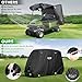 10L0L Golf Cart Cover 2/4/4+2 Passenger for Yamaha EZGO Club Car, Heavy Duty 420D Waterproof Windproof Durable Polyester Golf Cart Cover with 3 Zipper Doors for All-Weather Protection - Black