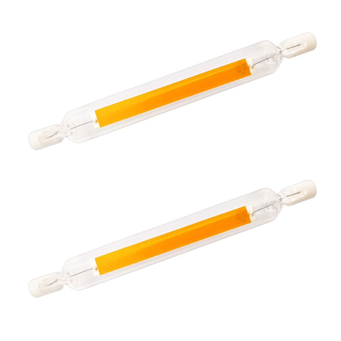YAKAiYAL 10W R7s LED Bulb 118mm 220V Warm White COB Filament 3000K Double-Ended Base J118 Linear Tube Light Bulbs 360 Degree Non Dimmable 2-Pack