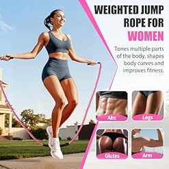 Alternative view of Jump Rope, Weighted Jump Rope for Women, Heavy Jump Ropes for Fitness, Home Gym Exercise Equipment, Adult Skipping Rope for Improve Strength, Weight Loss, Boxing Training,Total Body Workout Equipment