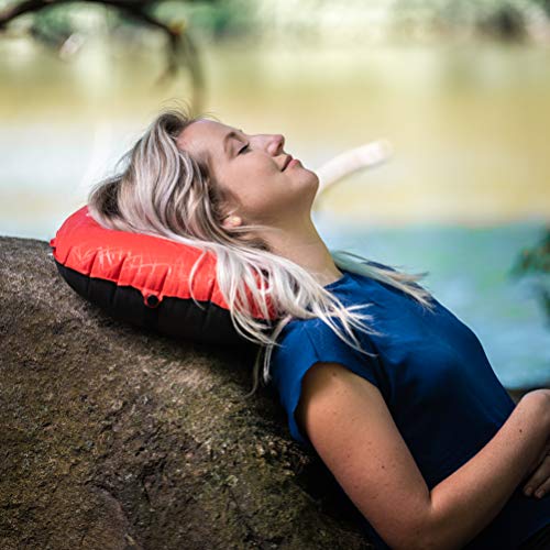 Alpcour Camping Pillow – Large, Inflatable, Ultralight Sleeping Pillow With Easy Blow Up Design, Soft Waterproof Exterior Cover And Compact Carry Case For Hiking, Backpacking, Airplane Travel & More #TOP5