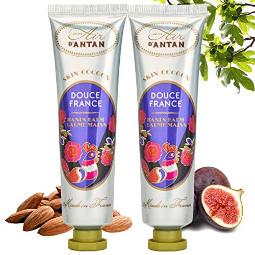 Set Premium DOUCE French Vintage Hand Cream (Shea Butter, Almond Oil) 2x0.9oz. Sweet Almond, Fig and Vetiver. Un Air dâ€™Antan Exclusive Sweet Fruity Perfume â€“ Intense Regenerating Paraben-Free Formula