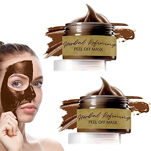 2 Pcs Pro-herbal Refining Peel-off Facial Mask, Cleansing Blackhead Remover Masks, Herbal Refining Peeling Mask for Deep Cleansing Pores Removing Blackheads