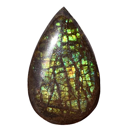 Cabochon ammolite verte à dos plat fini les galères de sertissage pour vos pendentifs maison