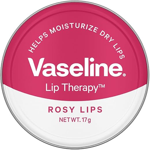 Vaseline Lip Tins Rosy Lips, 17 g | Provides Hydration, Sheer Pink Tint & Glossy Shine