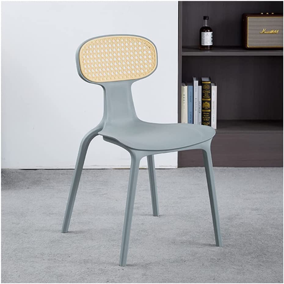 BKEKM Silla De Comedor Sillas de Comedor de plástico, Silla de Cocina nórdica, Silla Lateral portátil, Silla de Cocina de diseño de ratán, cómodas sillas de Comedor Simple