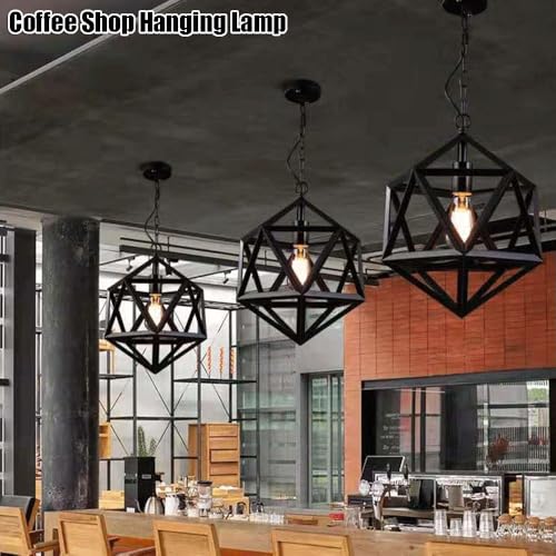 Abat-jour de suspension en fer E27 luminaire décoratif de bar et plafonnier rétro - 2