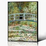 【Dimensioni del poster del giardino delle ninfee di Monet】 Poster in tela d'arte di Monet. I cornici non sono incluse nella confezione. Puoi preparare una cornice che si abbini al tuo quadro. Montate e installatelo da soli e godetevi il divertimento del fai da te.
