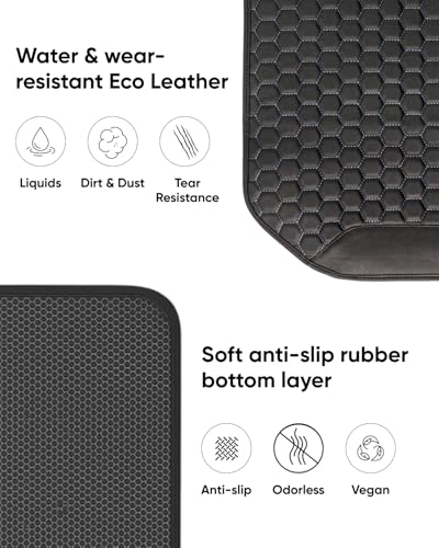 Image of Owleys Kick Mat Back Seat Protector - Car Back Seat Cover for Kids Feet - Waterproof & Sturdy Protector for Upholstery from Dirt, Mud, Scratches and Stain (Black)