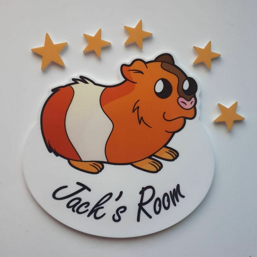 Laserables Personalised Guinea Pig Door Name Plaque Boy Girls Bedroom Room Sign