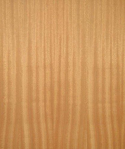 Mahogany Wood Veneer, Ribbon Stripe, Premium Grade, 4'x8' PSA Adhesive Back