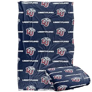 Liberty University Flames Blanket, 50″x60″, Logo Pattern, Silky Touch Super Soft Throw