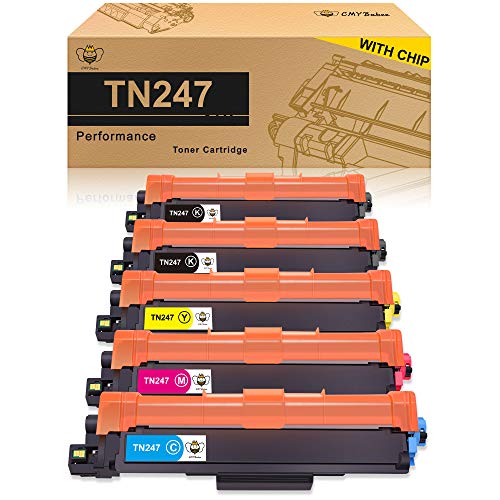 CMYBabee Cartucho de Tóner Compatible Repuesto para Brother TN247 TN243 para HL-L3210CW HL-L3230CDW HL-L3270CDW MFC-L3710CW MFC-L3730CDN MFC-L3750CDW MFC-L3770CDW DCP-L3510CDW DCP-L3550CDW(5 Paquete)