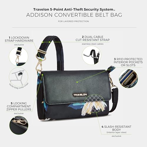 Image of Travelon Anti-Theft Addison Convertible Crossbody /Belt Bag