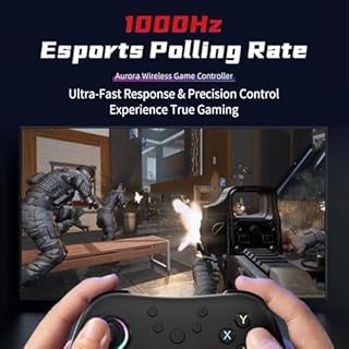 AceGamer Aurora 2.4G Manette sans Fil pour PC Windows/Switch 2/Switch/Steam/iOS/Android,Manette de Jeu avec Joystick à Effet Hall, Bouton arrière programmable, Actionneur à résonance linéaire, Noir