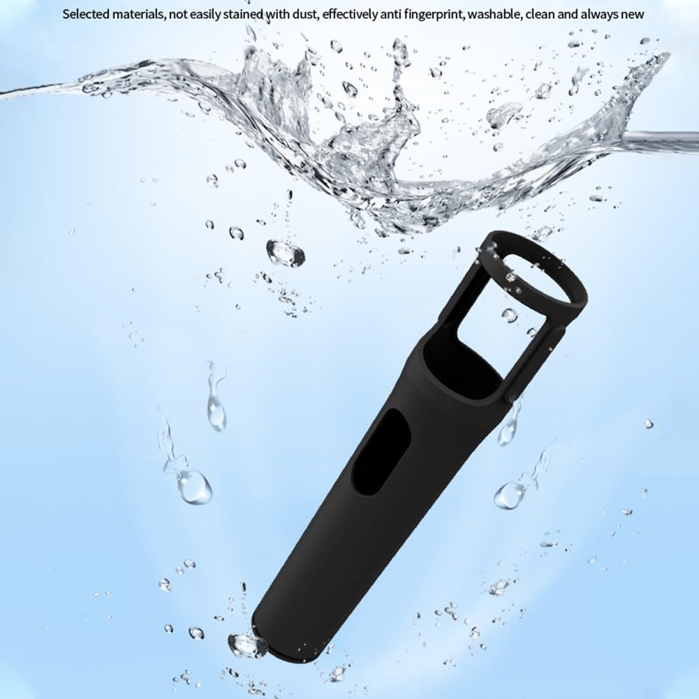 Coque en silicone pour microphone sans fil PartyBox - Protection anti-roulement et élégante - Housse antichoc pour microphone à tige - Bleu (noir)