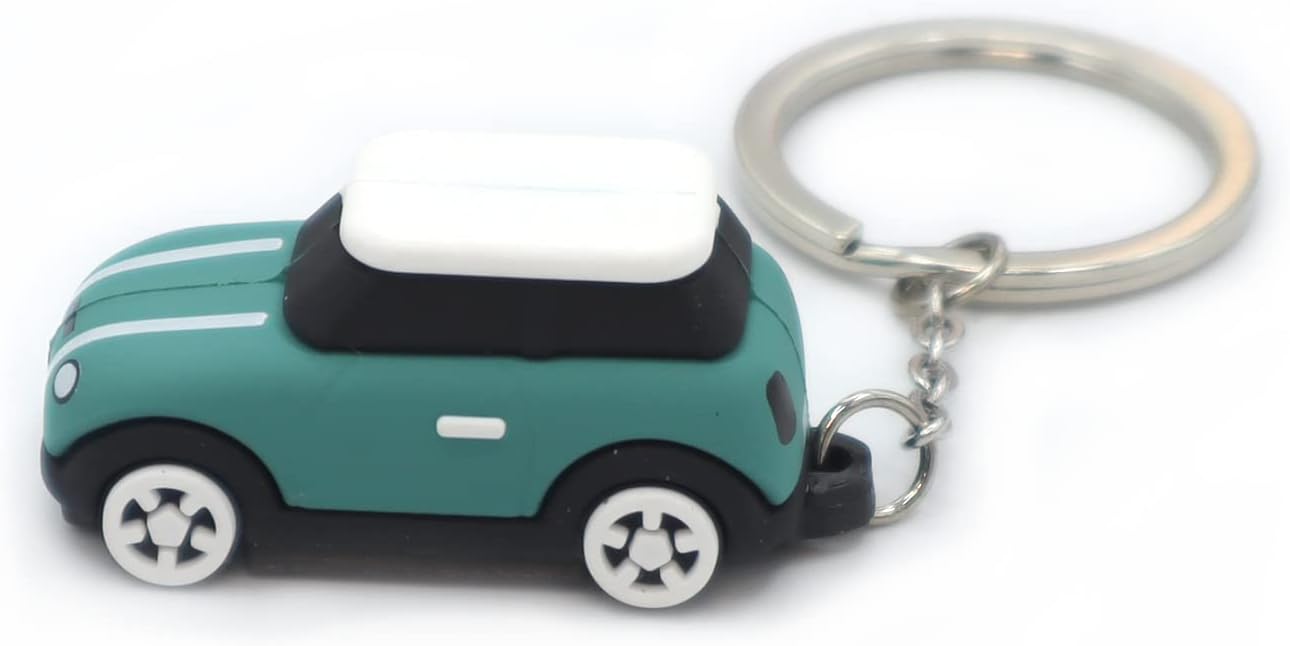 3D OMKeyring with MINI Silicone Model,, Stylish Cute Adorable, Silver Chain, Event Colors-Lemon, Brown, Cyan (Cyan)