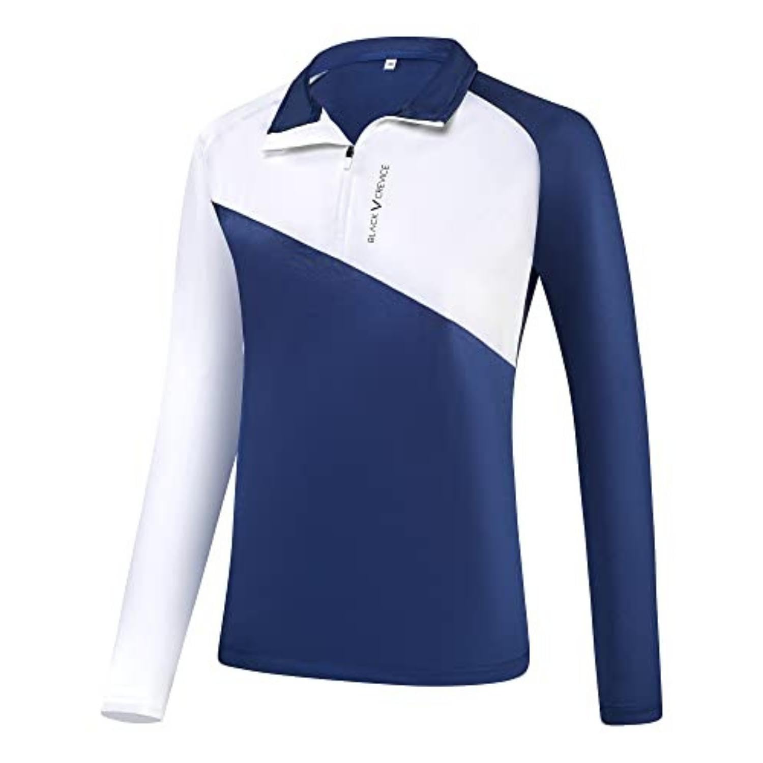 Black Crevice Damen Zipper Funktionsshirt I Hochwertiges Damen-Funktionsshirt aus Polyester-Elastan I Feuchtigkeitsregulierendes Sport-Funktionsshirt I Bequemes Sport Shirt Damen