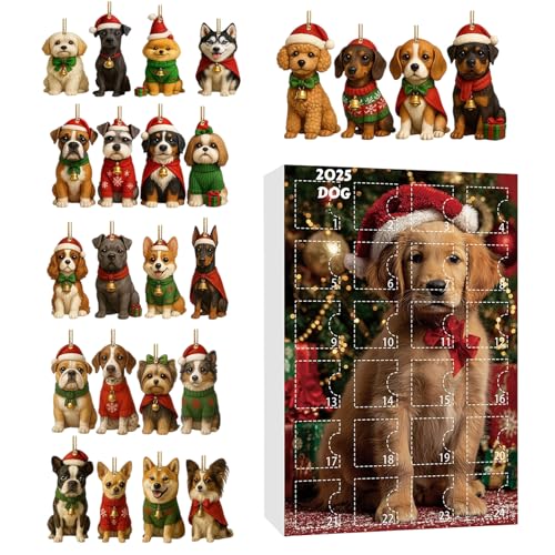 Countdown Calendar - 2D Acrylic Dog Pendant - 24 Days Dog Christmas Decor | for Holiday, Window, Door, Wall, Party - Image 7