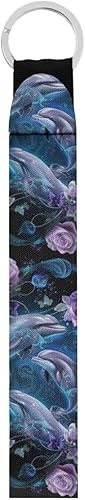 Miniatura 2 de INSTANTARTS Blossom Dolphin Wristlet Keychain Lanyard for Women Car Accessories Portable Hand Wrist Lanyard Key Chain Holder Long Keychain Strap