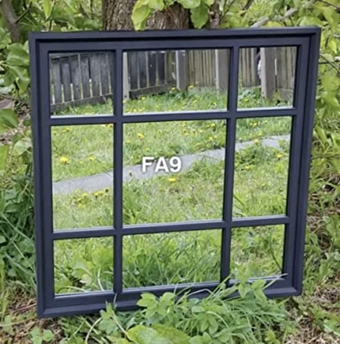 FA9 BLACK INDOOR/OUTDOOR SQAURE SHAPE VINTAGE ELEGANT WINDOW STYLE WALL GARDEN MIRROR SIMPLY STYLISH DECOR MIRROR WHITE WALL WINDOW MIRROR 61x61CM