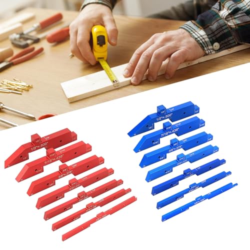 Lot de 7 jauges de travail du bois réglables pour des mesures de table