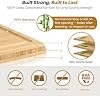 Tabla de Cortar de Bambú para Cocina, de Doble Cara con Soporte, Natural | Set de 3 Tablas con Canales de Jugo, Estante Vertical y Asas Laterales Cómodas 4