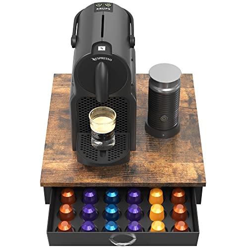 Decobros Originalline Drawer, Holds 42 Originalline Capsules, Rustic Brown #TOP6