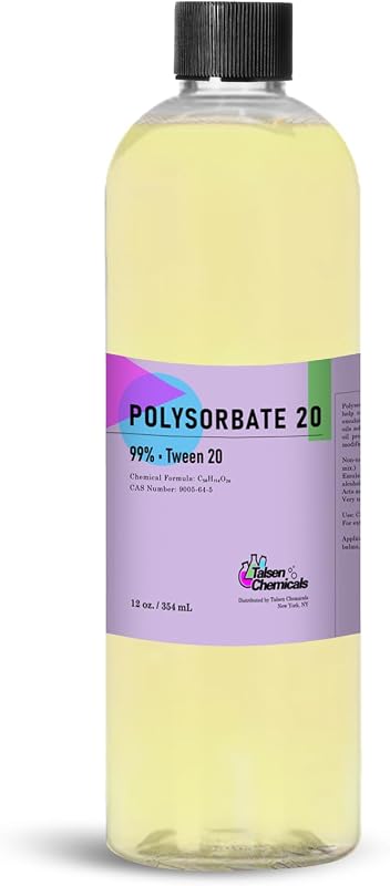 Polysorbate 20 grau cosmético Talsen Chemicals, solubilizante líquido, 355 mL