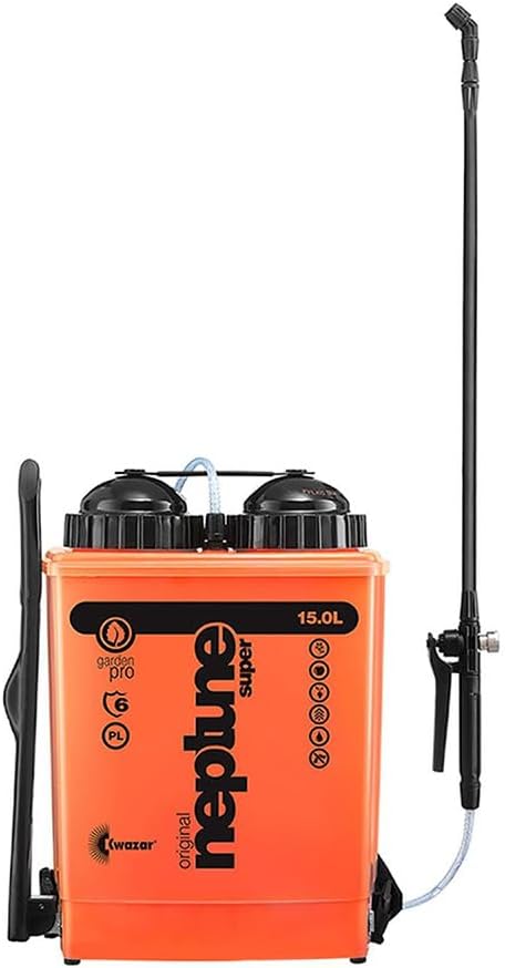 Neptune 20010009 Super Back Sprayer 15 L Plant Protection Garden Pesticide, Chemical Resistant, Red, 20 x 38 x 50 cm