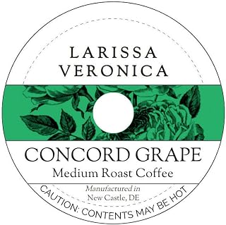 Concord Grape Medium Roast Coffee (Single Serve K-Cup Pods) (Gourmet, Naturally Flavored, Whole Coffee Beans) (12 pods, ZIN: 572296)