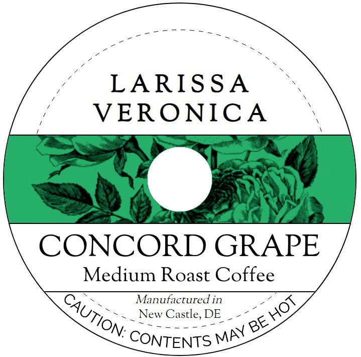 Concord Grape Medium Roast Coffee (Single Serve K-Cup Pods) (Gourmet, Naturally Flavored, Whole Coffee Beans) (12 pods, ZIN: 572296)