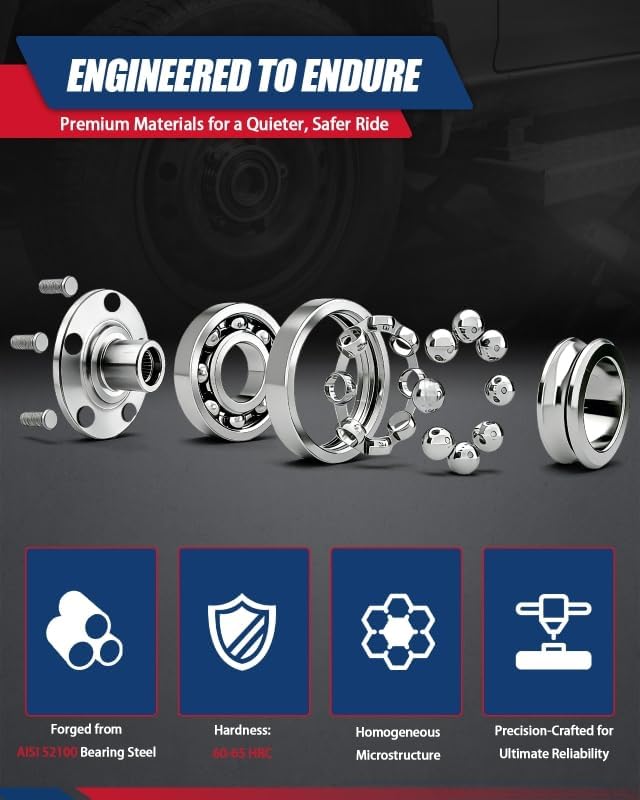 515160 Front Wheel Hub Bearing Assembly 4WD for Chevy 2014-2020 Silverado 1500, 2015-2020 Suburban/Tahoe, GMC 2014-2018 Sierra 1500, 2015-2020 Yukon/Yukon XL, Cadillac 2015-2020 Escalade, 6 Lugs w/ABS