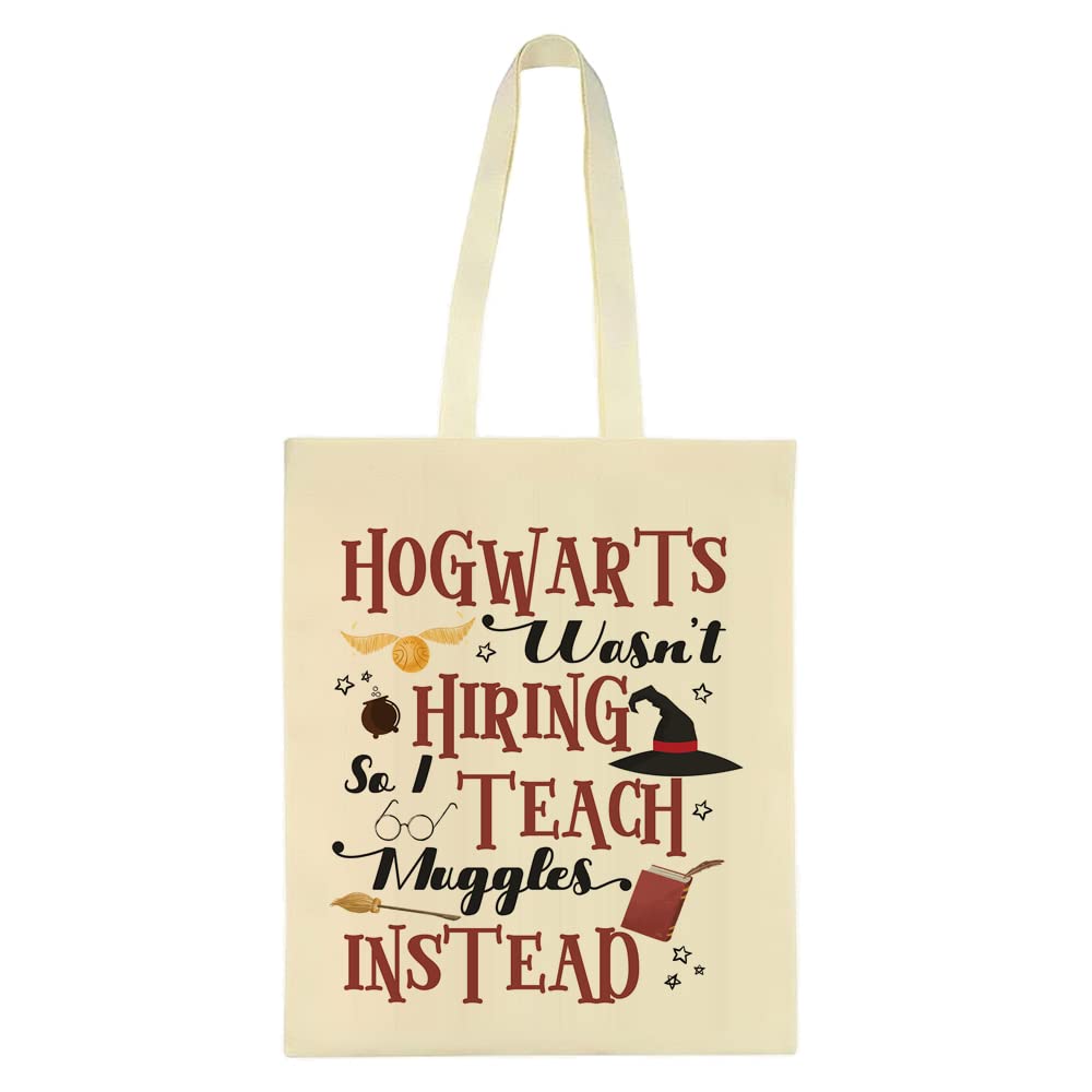 Giftme H Potter teachers themed Thanks Giving, End of Term, Birthday, Christmas Shoulder Bag Shopping Tote Bag Cotton Shopping Bag. (Natural)