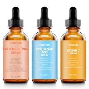 Face Serum Set – Retinol Serum, Vitamin C & Hyaluronic Acid for Face – Anti Aging Serum Skin Care Set for Women – Serum for Firm, Wrinkle Smoothing, Dark Spot Corrector, Brighten Dullness