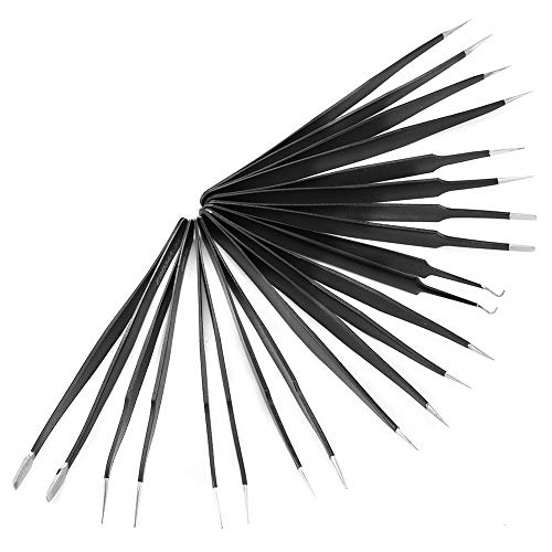 11Pcs Pointed Tweezers Set Anti-Static Stainless Steel Long Pointed Tweezer Kit Fit for Jewelry-Making, Electronics - Image 4