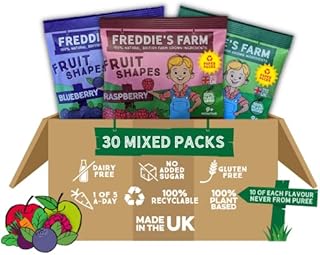 Freddies Farm Kids Snacks | Multipack - Raspberry, Blueberry, Apple | 100% Fruit & Veg | Perfect Lunchbox Snack | Healthy Snacks for Kids | Plastic Free, Recyclable & Made in The UK | 30 x 20g