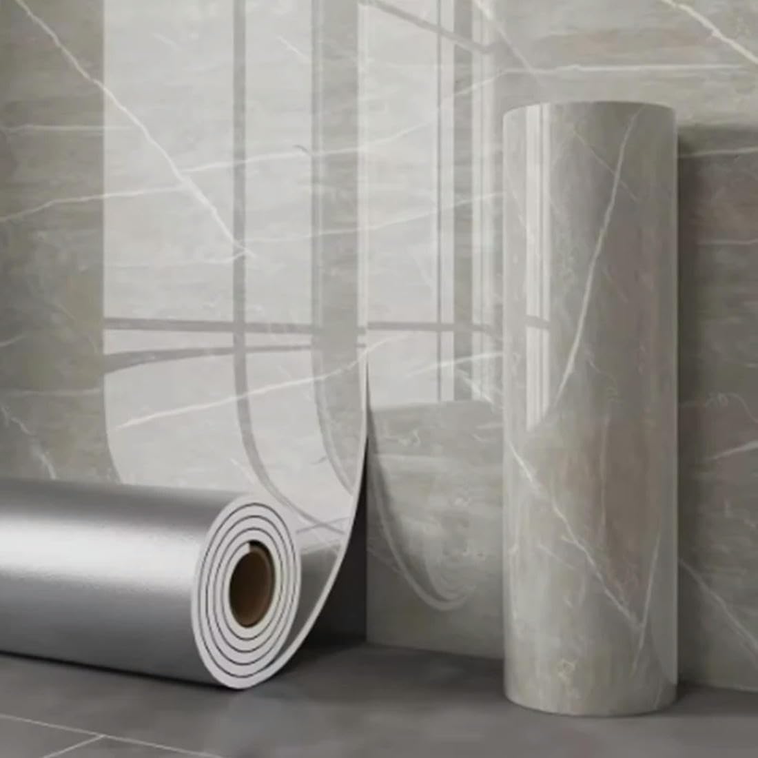 1 Roll Marble Thick Foam Bedroom Wallpaper Imitation Ceramic Tile Self-Adhesive Wallpaper Kitchen Anti Oil Stain Wall Sticker