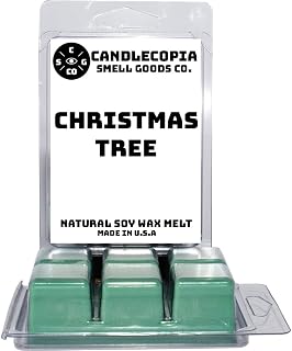 Christmas Tree Strongly Scented Hand Poured Vegan Wax Melts, 12 Scented Wax Cubes, 6.4 Ounces in 2 x 6-Packs